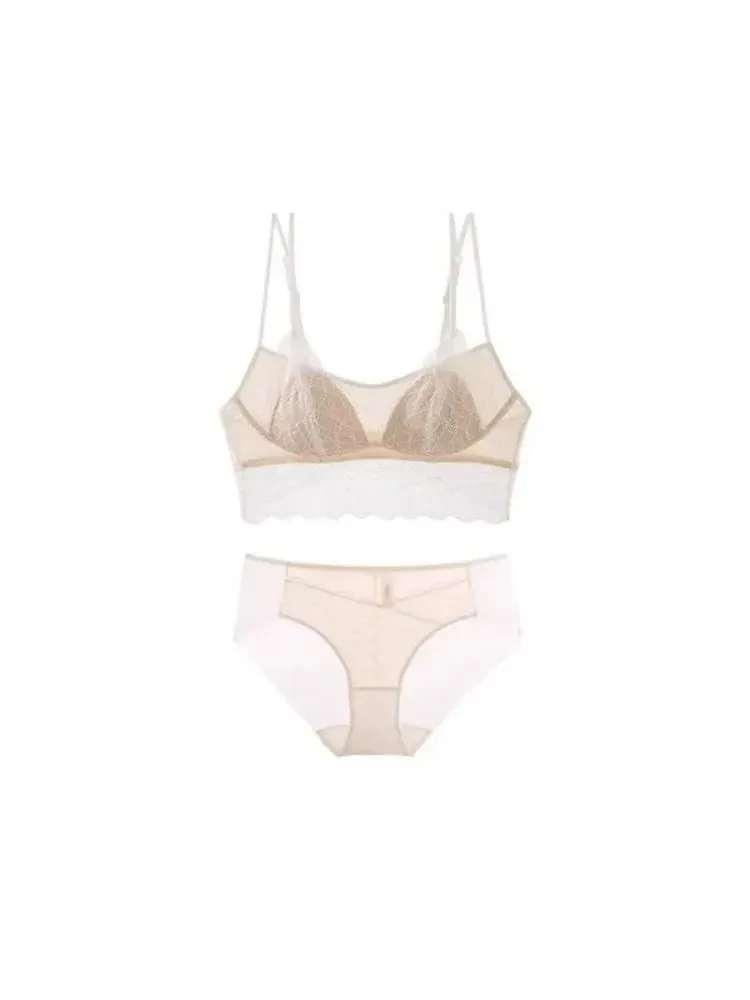 Bralette Renda Seksi Tanpa Berwayar | Bra Piala Segitiga Perancis | Musim Panas Nipis Bernafas untuk Wanita | Slimming Strappy Back Lingerie — image 5