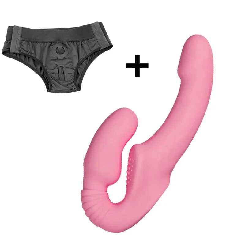 10 ความเร็ว Strapless Strapon Dildo Vibrator หญิง Double Vibrating G Spot เพศผู้ใหญ่ของเล่นสำหรับผู้หญิงคู่ Anal Prostate นวด — image 11