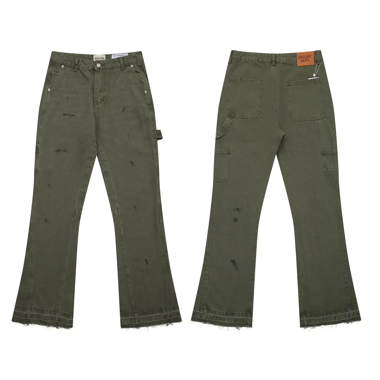 Gallery Dept schizzi di inchiostro schizzi di vernice lavaggio splicing micro pull jeans tute pantaloni casual — image 2