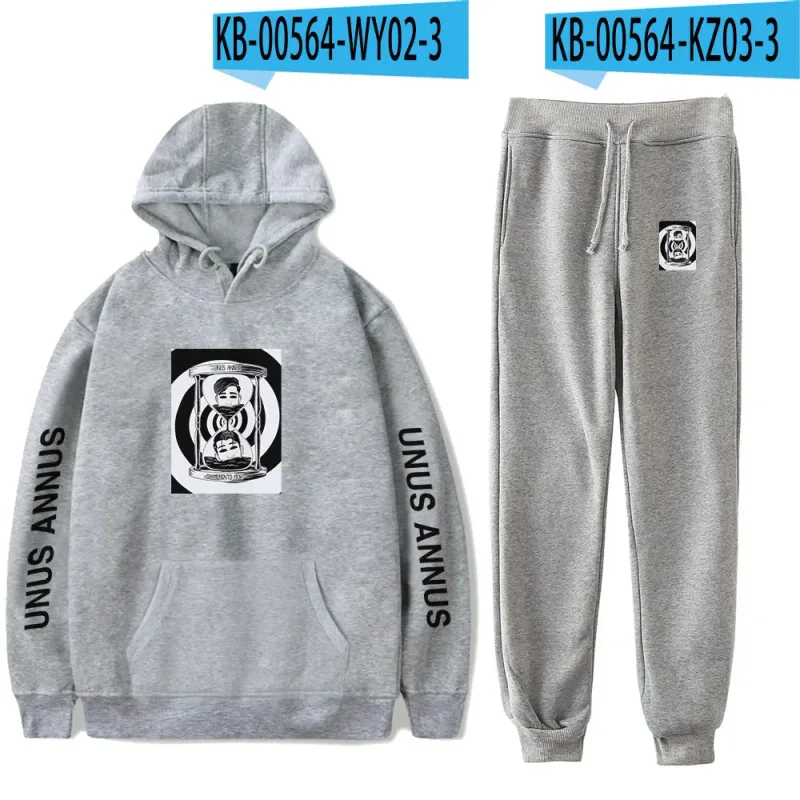 Popular Comfortable Unus Annus Print Sweatshirt Sweatpants Suit Hoodies+ Trousers Suit Boys/Girls 2 Piece Set Clothes — image 31