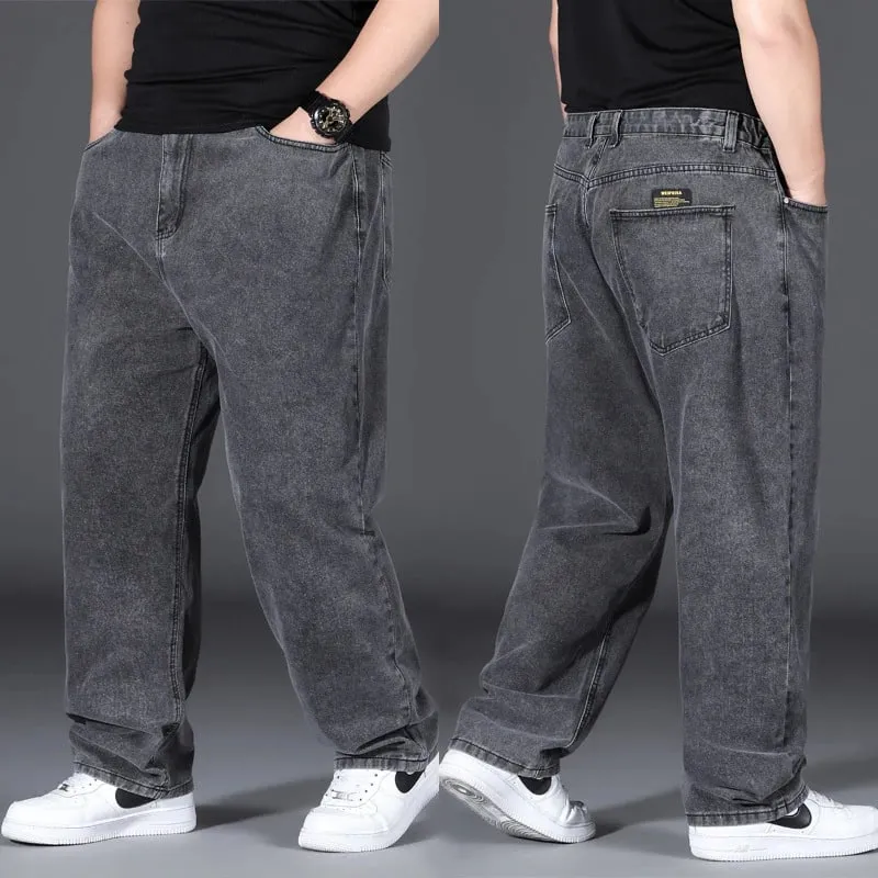 Herren-Jeans in Übergröße, elastischer Bund, 76,2–121,9 cm, Stretch-Jeanshose, gerades Bein, atmungsaktiv, lockere Passform, Streetwear, Freizeitkleidung — image 2