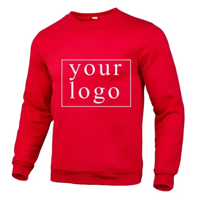 Your Own Design Brand Logo/Picture Personalized Custom Anywhere Men Women DIY Round neck long sleeved pulloverhoodie Fashion New — image 15