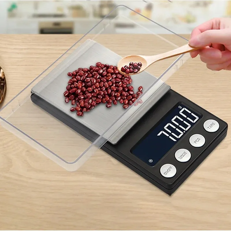 Skala Mini Saku Digital Presisi 0.01G LCD Perhiasan Emas Berlian Aksesori Gram Keseimbangan Timbangan Berat untuk Dapur 1000G — image 4