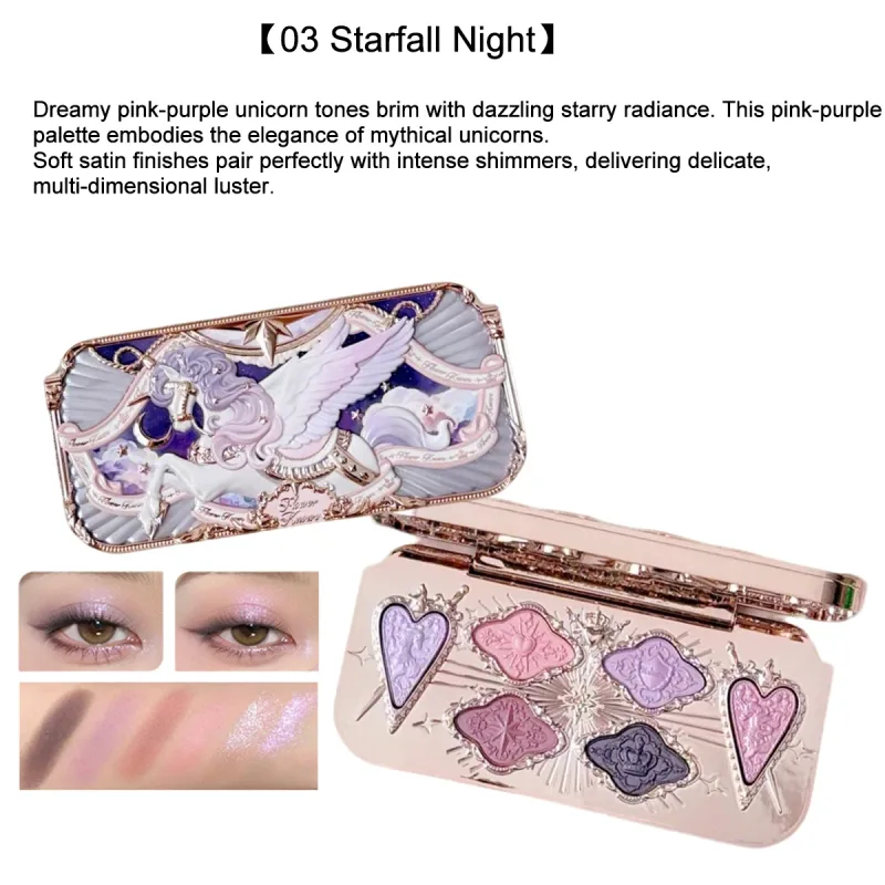 Flower Knows Knight Unicorn Set trucco Ombretto Blush Rossetto Cipria in polvere Kit di bellezza Fantasy Princess a lunga durata Cosmetici — image 11