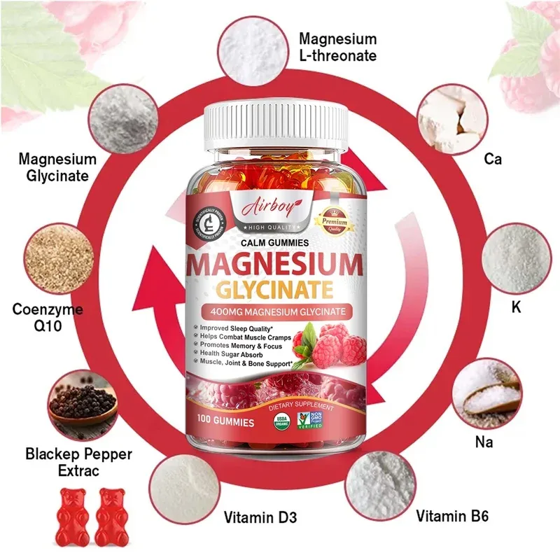 Magnesium Glycinate Gummies - Calm Relieves Stress Promotes Sleep Support Memory Concentration & Muscle Spasms — image 5