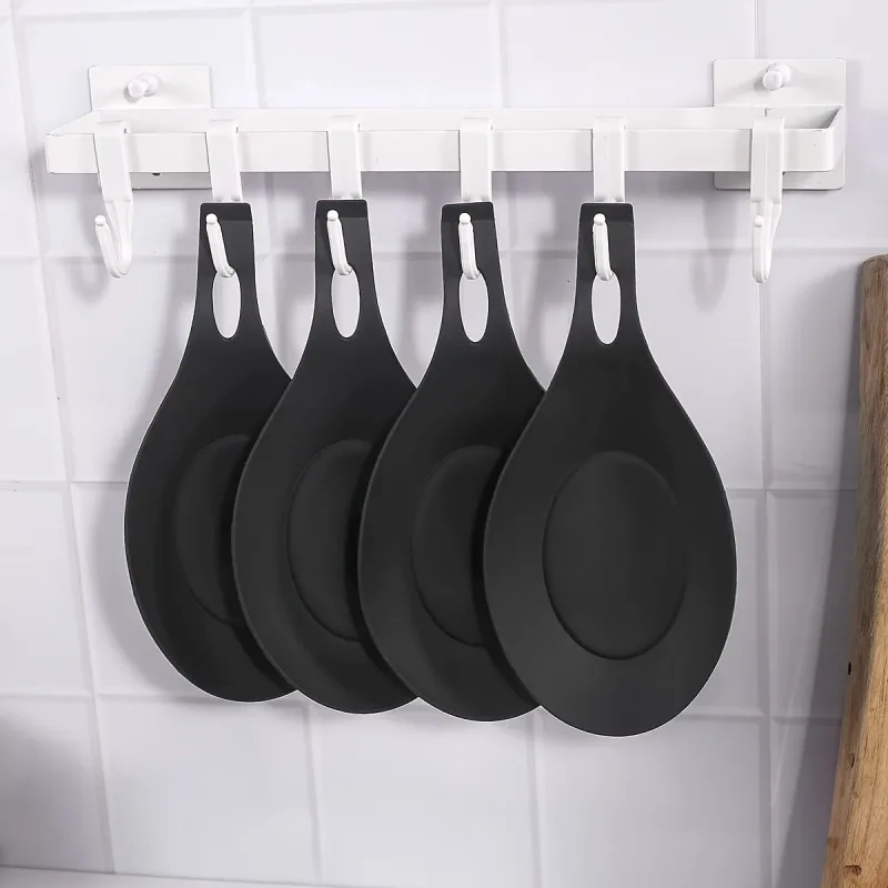 1/4pcs Silicone Spoon Rest Spatula Holder Heat Resistant Utensil Placemat Tray Kitchen Tools Spatula Resting Kitchen Accessories — image 5