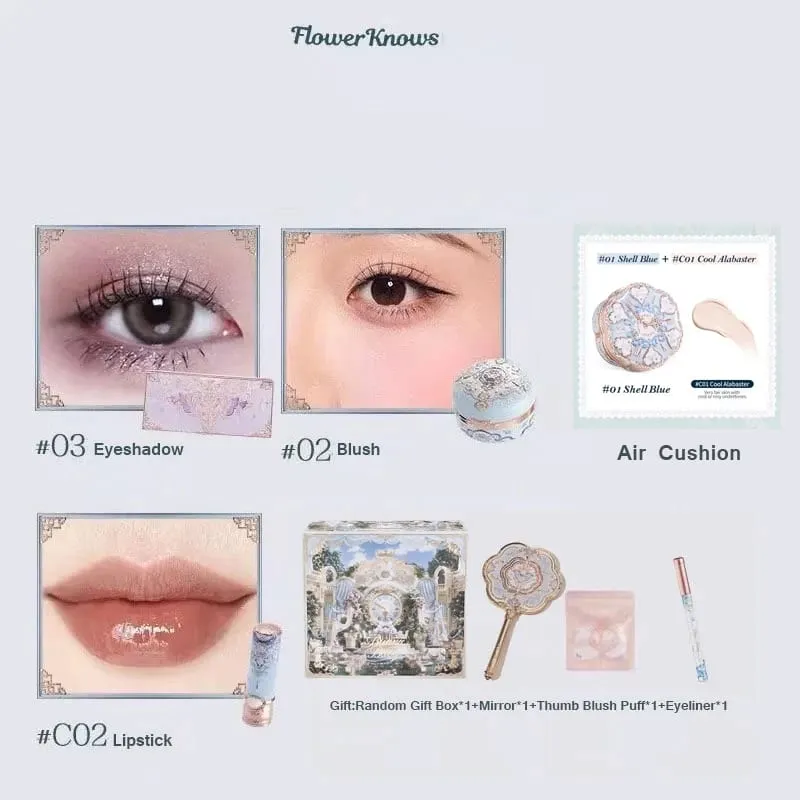 Flowerknows Butterfly Cloud Collar Collection Dárková sada Makeup Kit Blush Lipstick Paletka očních stínů All In One Box pro ženy — image 4