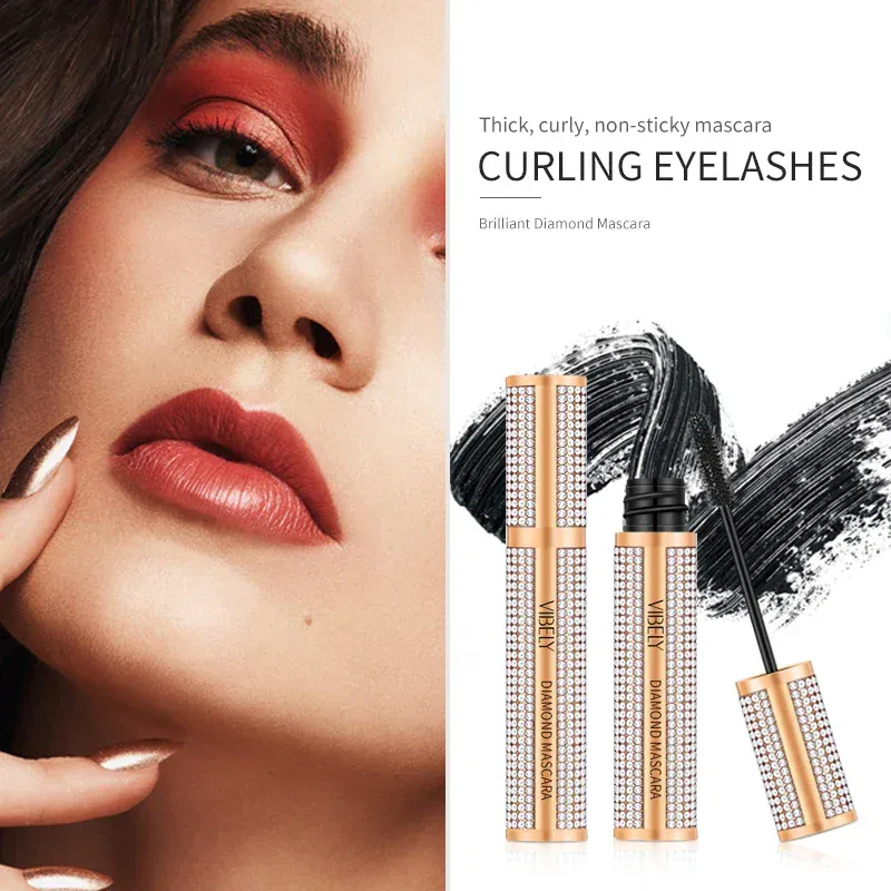 Diamond 4D Mascara Fibra di seta Impermeabile Estensione ciglia lunghe Allungamento Mascara nero spesso Prodotti per il trucco degli occhi Cosmetici — image 5