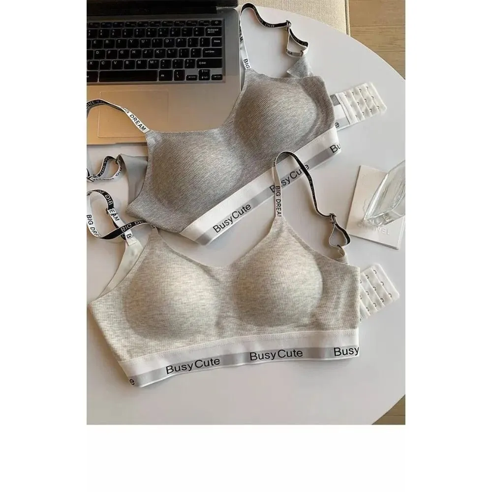 2026 Nová sada bezešvých podprsenek Letter Wireless Comfort Support Small Bust Lift Anti-Sag Daily Sport Women Spodní prádlo Spodní prádlo 32-38ABC — image 5