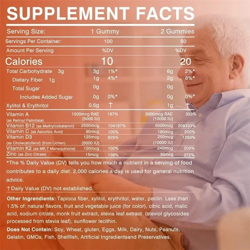 Vitamin D3 K2 + Vitamin B12 Gummies - Strengthen Bones Promote Brain and Cardiovascular Health Relieve Joint Pain — image 2