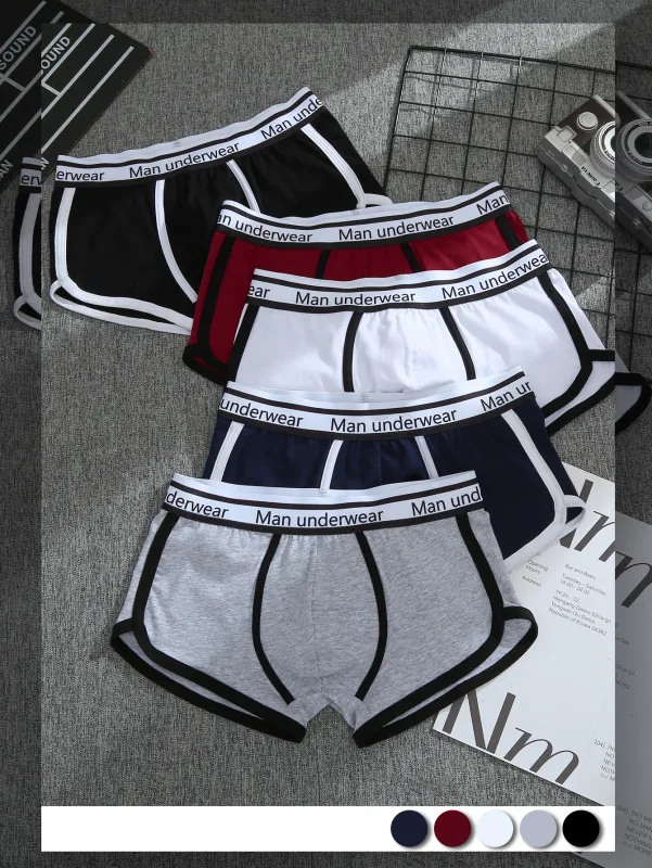 1/4 adet erkek iç çamaşırı boksörler pamuk külot nefes düz Boxershorts erkek orta bel külot Trend erkek şort Homme şort — image 2