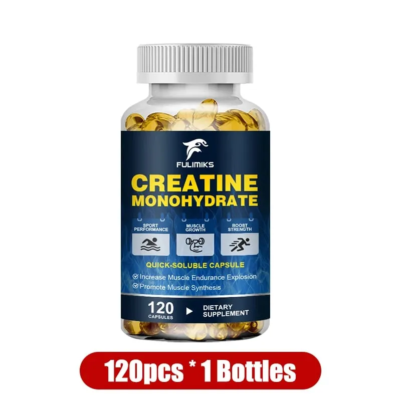 Buy 2 Get 2 Free! Premium Creatine Monohydrate Capsules Support Muscle Growth Strength Gains & Exercise Performance Men — image 8