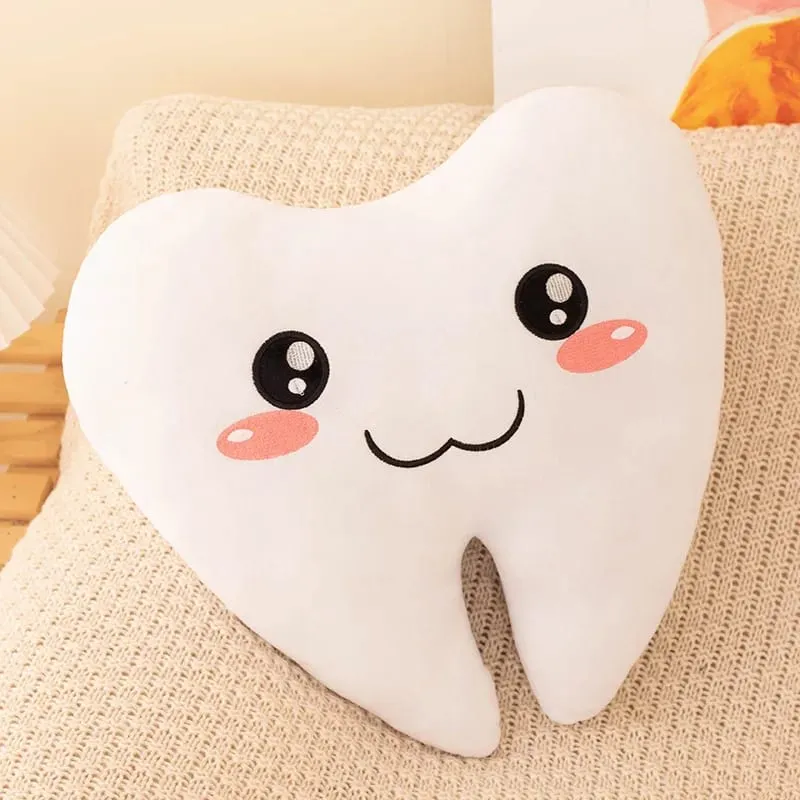Simulación de encantadores juguetes de peluche con dientes, bonita expresión, dientes blancos, almohada suave rellena, divertido cojín para sofá, regalo para niños — image 11