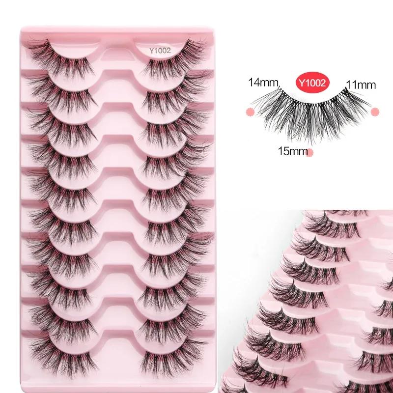 Mezze Ciglia Cat Eye Ciglia 3/5/10 Paia Ciglia Finte Soffici Morbide Aspetto Naturale Fascia Trasparente 3D Ciglia di Visone Estensione trucco