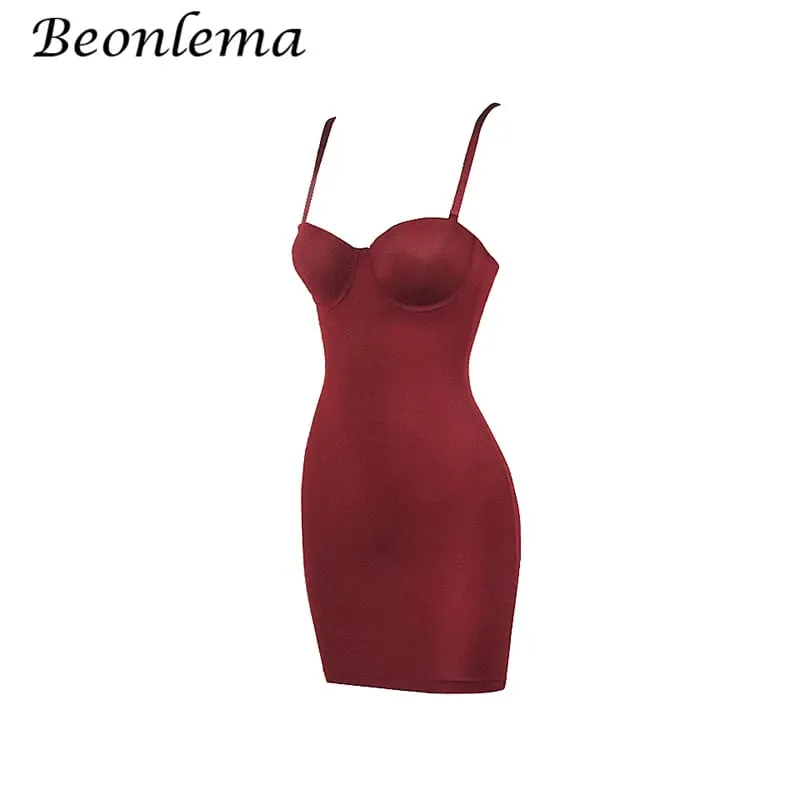 Robe courte moulante, dos nu, bretelles fines, couleur unie, décontractée, Sexy, sans manches, taille haute, Club, Mini robes pour dames, basique, été — image 9
