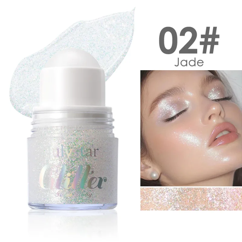 Rolling Sequins Glitter Gel Face Body Painting Shiny Liquid Green White Pearl Gloss Eye Shadow Brighten Stage Makeup Decoration