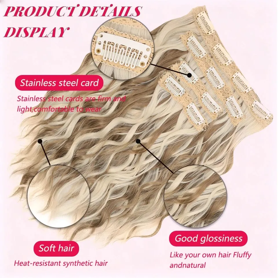 Estensioni dei capelli con clip a rotolo corto in quattro pezzi da 12 pollici, adatte per le riunioni quotidiane delle donne, Gestivals e celebrazioni — image 4