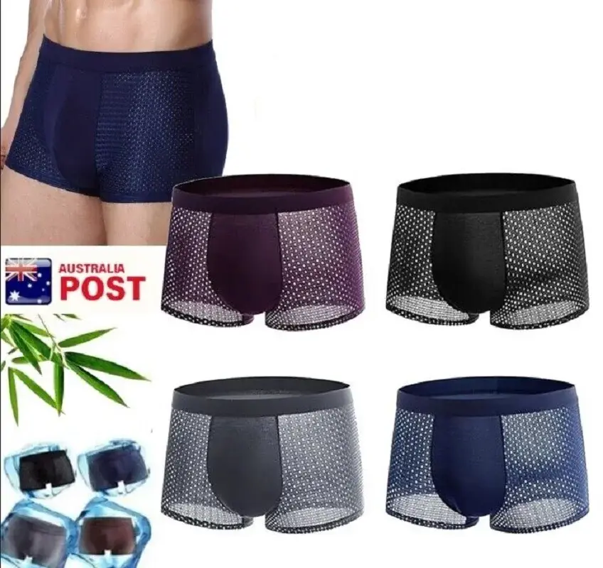 Sous-vêtements respirants doux en maille de soie glacée pour hommes, avec technologie d'évacuation de l'humidité, Design en U pour plus de confort — image 11
