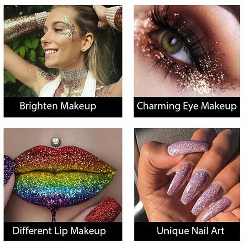 Ny Glitter Øjenskygge Professionel Makeup Monokrom skinnende Øjenskygge Pailletter Universal Party Cosmetic — image 5