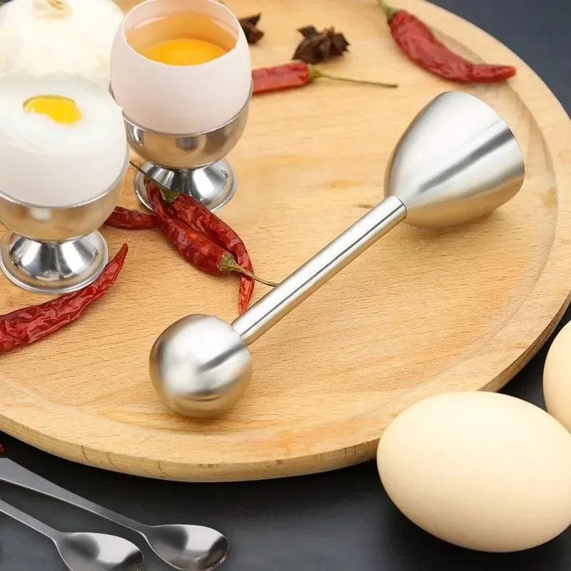 Apriscatole per uova in acciaio inossidabile Apriscatole Testa d'uovo Taglierina per guscio d'uovo Portauova Utensile multiuso per uova Gadget da cucina — image 6