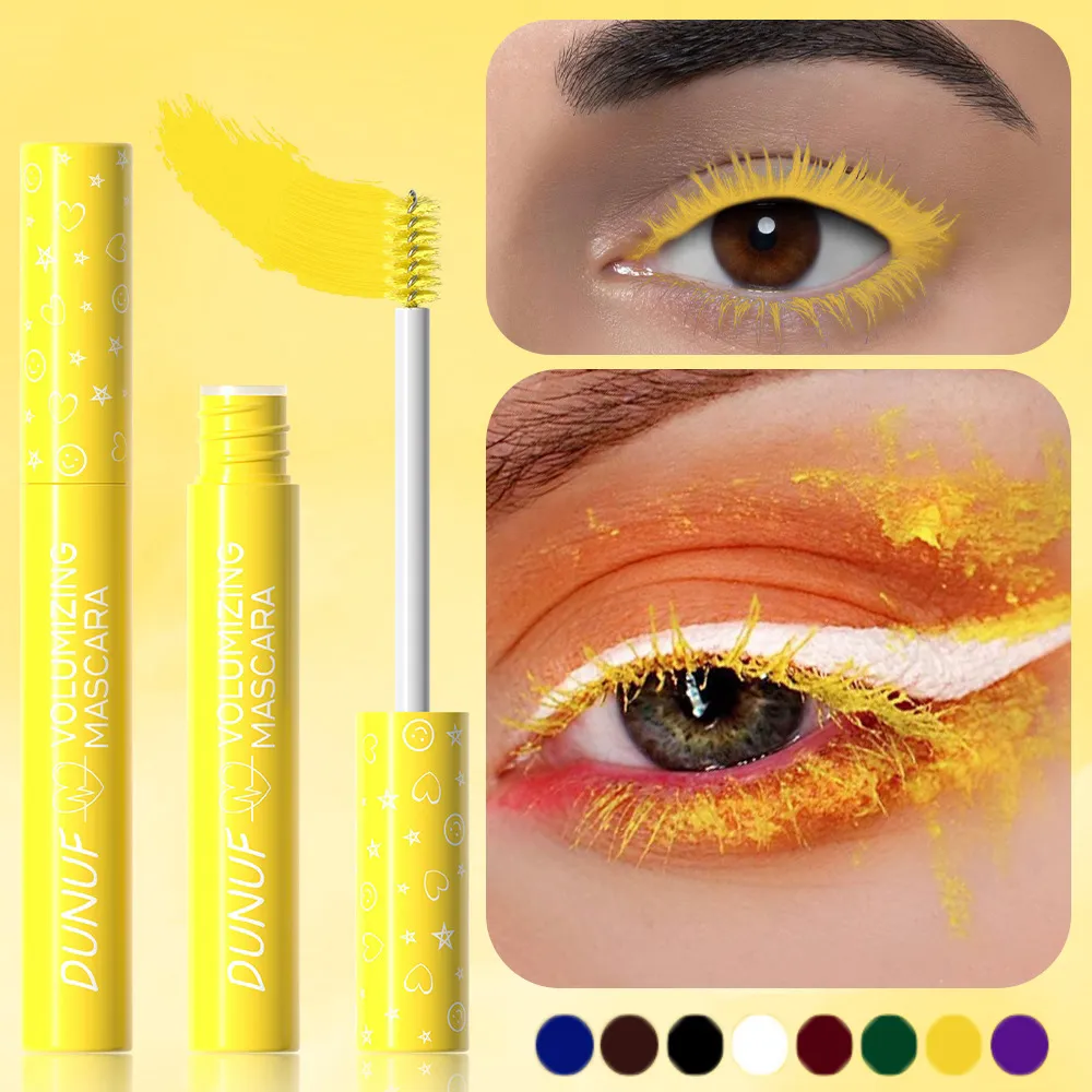 Colorful Eyelash Mascara 5D Silk Fiber Volume Curling Lengthening EyeLashes Extension Purple Blue White Waterproof Eye Makeup — image 4