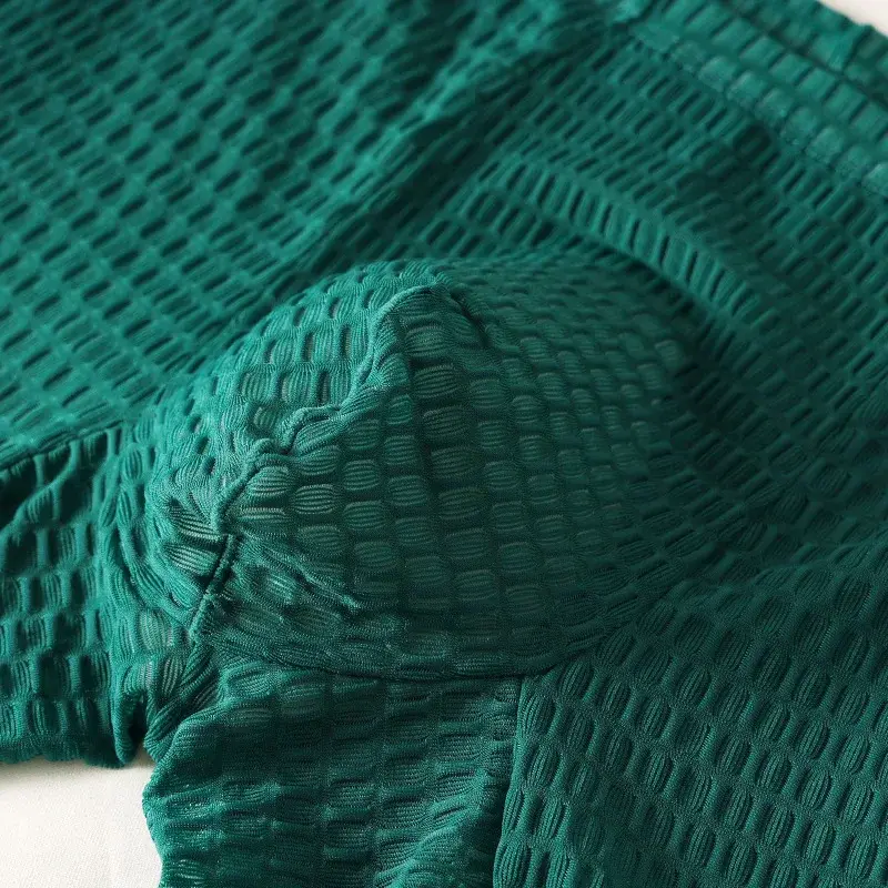 Herren-Boxershorts mit Waffelstruktur, verlängerte Boxershorts, halbhoher, durchsichtiger Netzstoff, kokett, lässig, athletisch, Sporthose, Schlüpfer — image 4