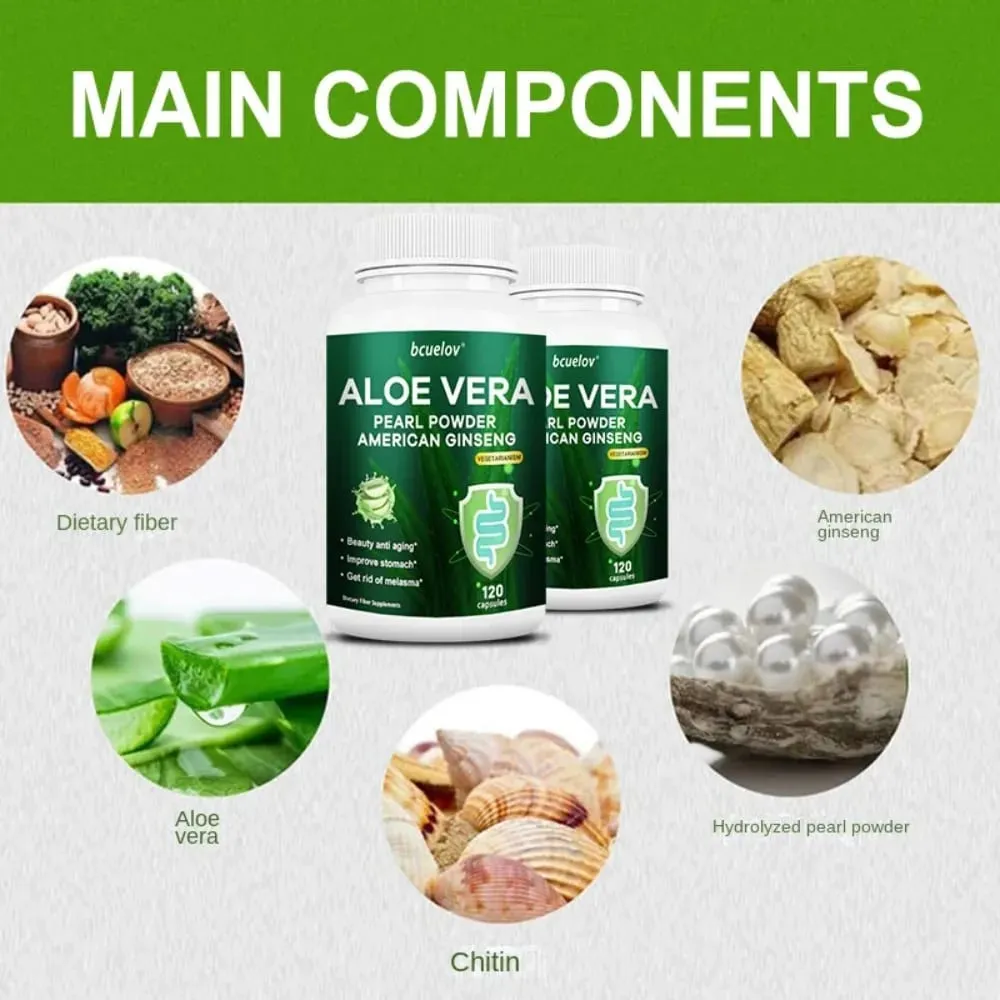 Aloe Vera ekstrakt kapsler hjælper med at lindre forstoppelse tyktarmsrensning og afgiftning og styrer vægtmetabolisme — image 3