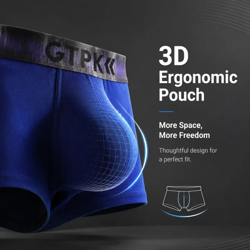 1/3PCS ผ้าฝ้าย 95% นุ่มสบายชุดชั้นในสำหรับ Man ยืดผู้ชายชุดชั้นใน Breathable Antibiotic 3D ตาข่ายกระเป๋ากางเกง — image 8