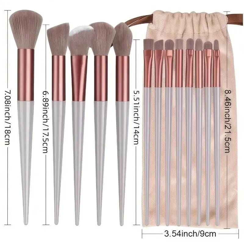 13 Piece Cosmetic Brush Set A Full Set Of Soft Brushes Suitable For Eye Shadow Foundation Make-Up BB Cream And Concealer — image 1