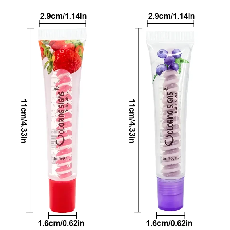 ลิปกลอสฟรุ๊ตตี้สตรอเบอร์รี่บลูเบอร์รี่ Shiny Lip Oil Moisturizing Plumping Shimmer Lip Makeup Hydrating LipstickFor Girls — image 7