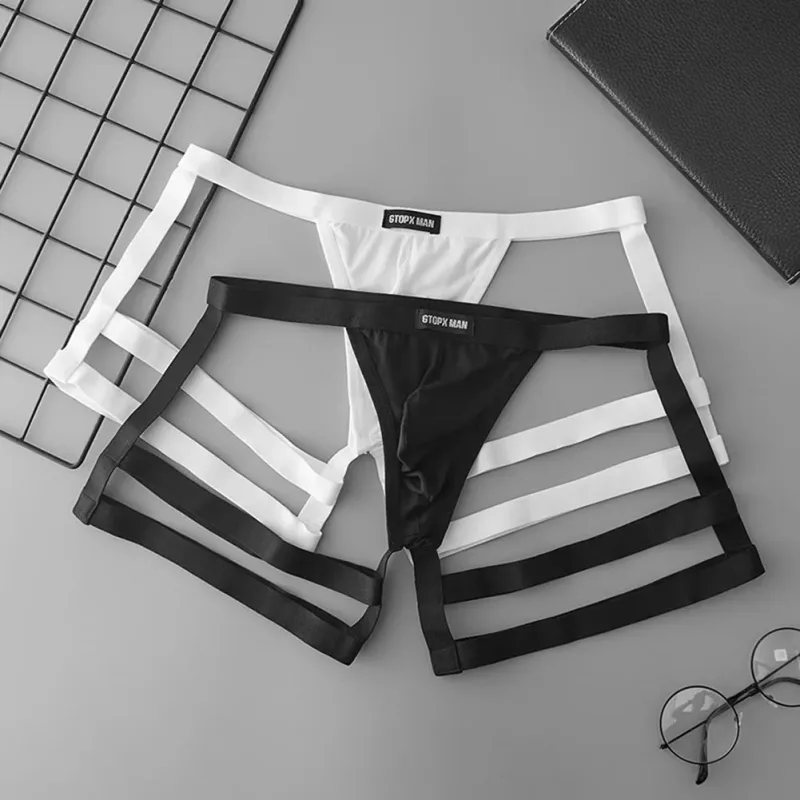 Seluar Dalam Jockstrap Lelaki Seluar Dalam Suspender Seluar Thong Bernafas Seluar Dalam U Convex Poket Elastik Bertingkat Rendah — image 2