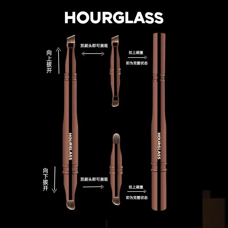 1pc Hourglass Powder Contour Berus solek Pemerah Pipi Bedak Berus solek pemegang logam Concealer Bronzer high end dengan kotak — image 11