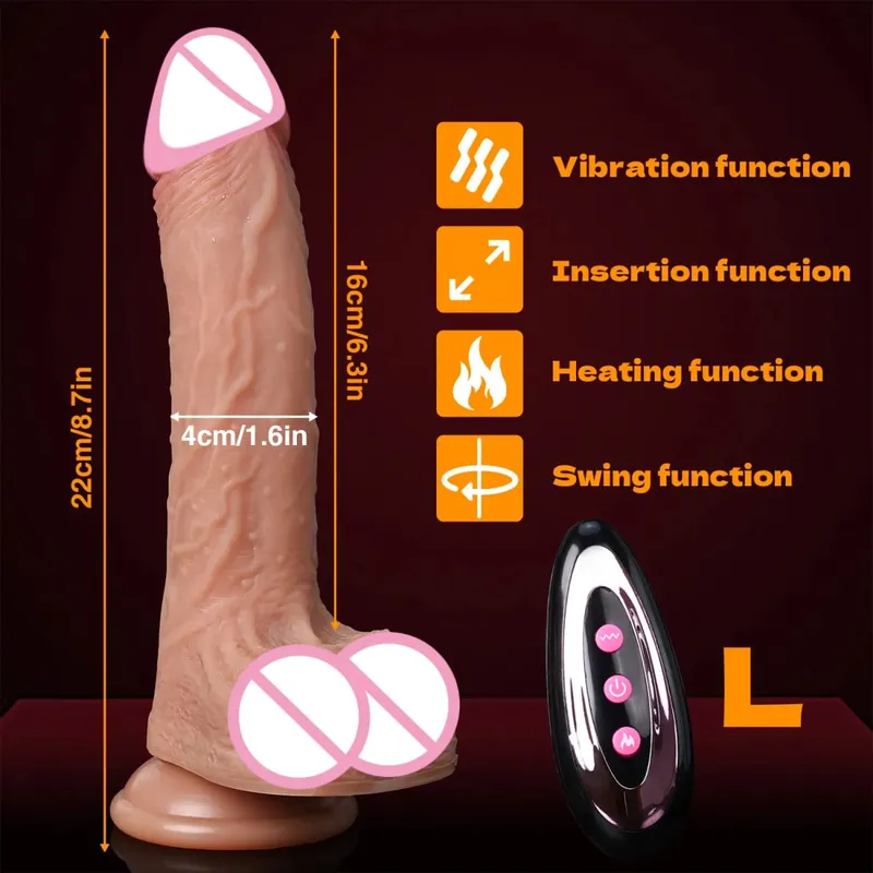 สมจริงDildo Telescopic VibratorอวัยวะเพศชายเทียมหญิงG-Spotนวดช่องคลอดBig Dickเพศของเล่นสำหรับผู้หญิง 18 + — image 4