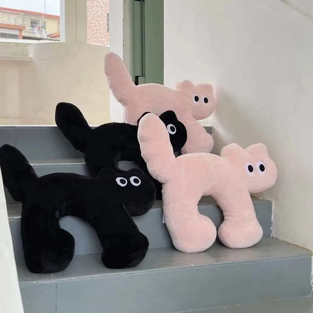 50cm kreativní roztomilý polštářek pro kočky plyšová hračka polštář ve tvaru písmene U Polštář na opěradlo Polštář na pohovku Dekorace křesla Kus Super měkká panenka narozeniny — image 7