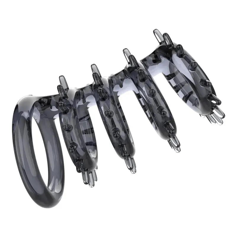 Penis Enlargement Silicone Condoms Reusable Penis Sleeve Extender Dildo Enhancer Anal Sex Toys For Men No Vibrator For Women 18+