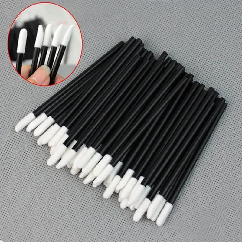 5/50/100Pcs Lip Brush เครื่องสำอางค์แปรงแต่งหน้าแบบพกพาลิปสติก Applicator ขายส่งแปรงลิปสติก Professional Make Up Tools — image 4