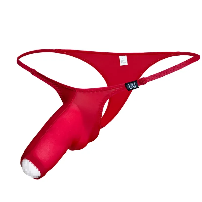 Sissy Sexy Mens Long Sleeve Open Crotch Bikini Soft Stretch Separated Pouch Breathable Sleep Loungewear Underwear — image 3