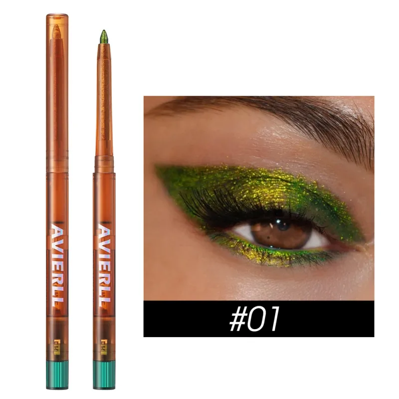 Bunglon Eyeliner Cair Mutiara Gloss Metalik Mengkilap Eyeshadow Liner Multi Warna Krom Aurora Riasan Mata Pigmen Glitter