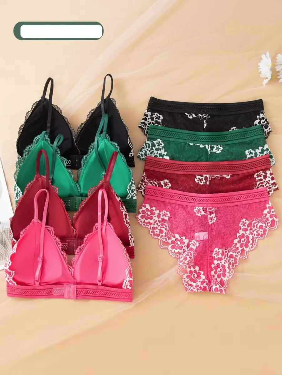 ชุดชั้นในลูกไม้เซ็กซี่ชุดถ้วยแม่พิมพ์บางไม่มีแหวนเหล็กสบาย Push Up Bra ชุดสำหรับสตรี — image 3