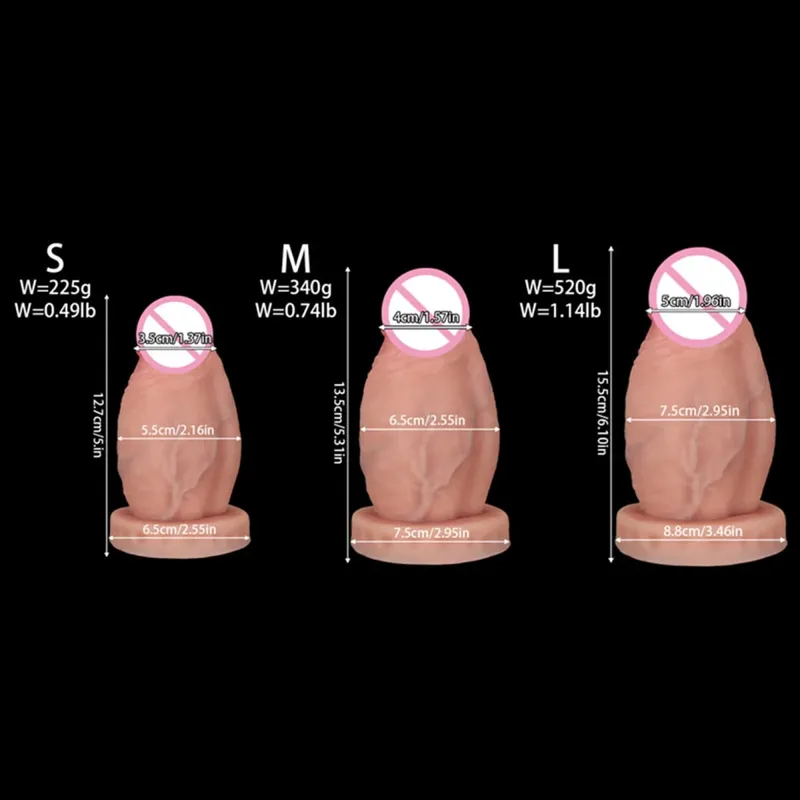 New Realistic Big Huge Thick Anal Dildo Butt Plug Giant Large Soft Silicone Anal Plug Expander Training Adult Sex Toys for Women — image 17