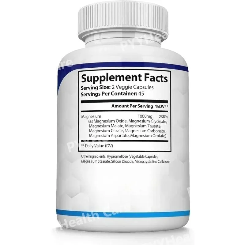 Komplex hořčíku s glycinát citrát malát Mnohočetné formy hořčíku 1000 mg denně minerální doplněk kapslí