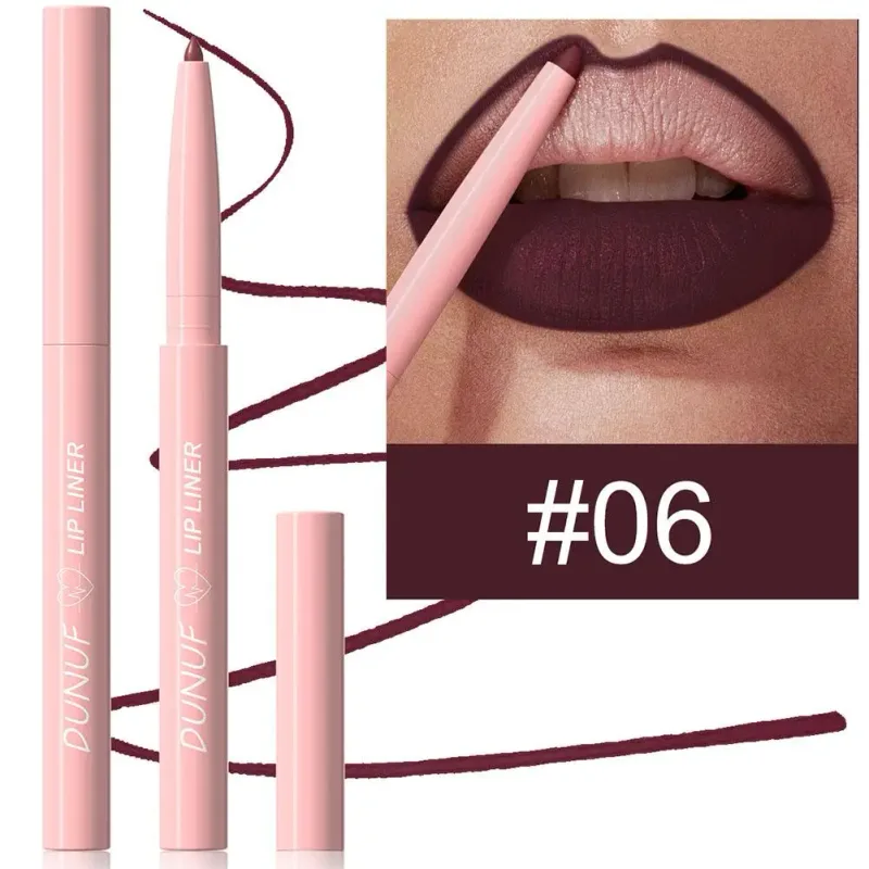 6 ชิ้น Velvet Matte Lip Liner ดินสอชุด Pigment Smooth Silky Texture ง่ายสี & Define Lip Contours daily Lip Makeup — image 12