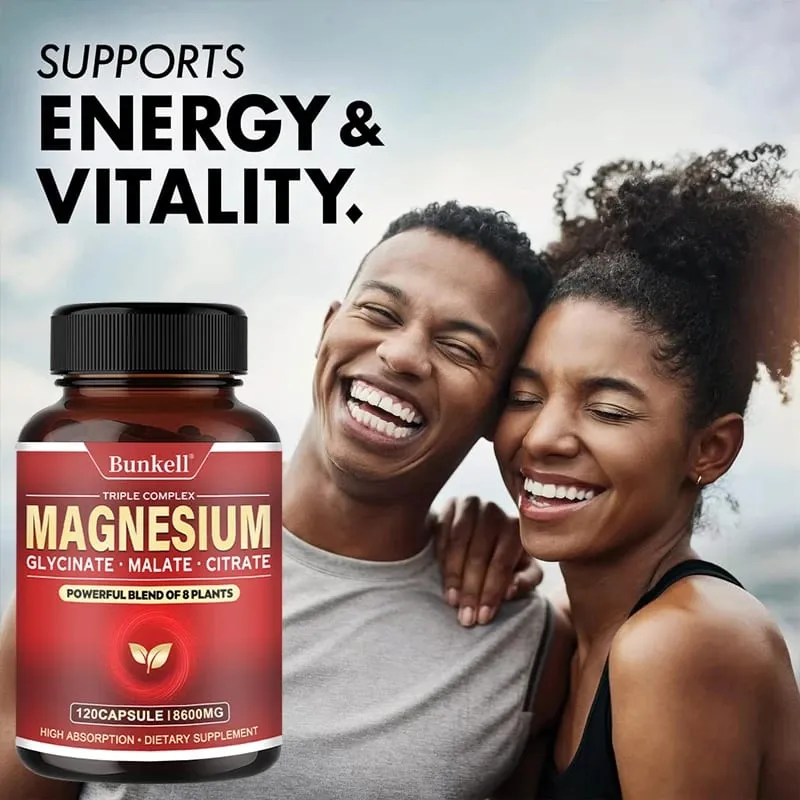 Magnesiumcomplex - Magnesiumglycinaatmalaatcitraat - Bevordert de energie en de gezondheid van de slaapbotten. Glutenvrij en niet-GMO — image 7