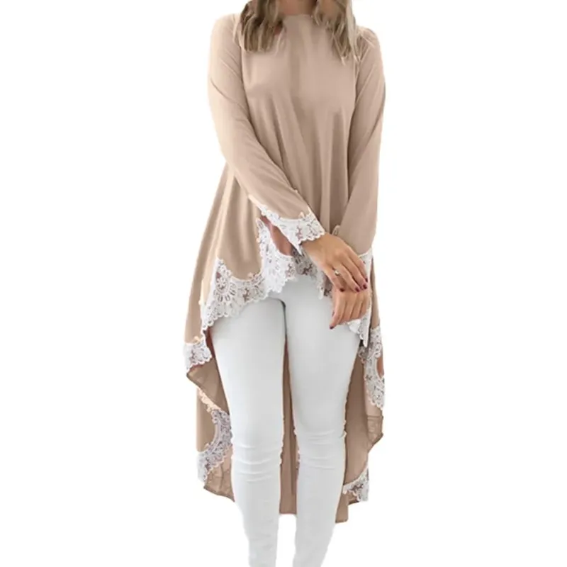 Mùa Xuân Thanh Lịch Váy Đầm Cho Nữ Tay Dài Cổ Tròn Chui Đầu Viền Không Đều Màu Dresss vestidos Áo Dây Femme Soirée Verte
