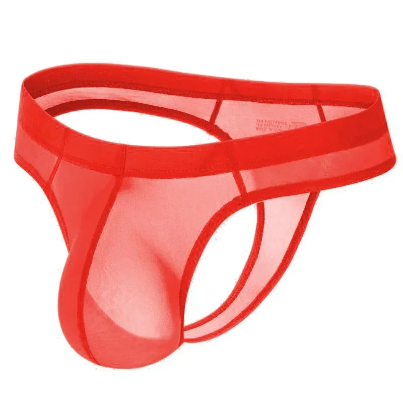 Sexy Men's Thongs Underwears Ultra-thin Thong G Strings Pouch Ice Silk Tanga Hombre Sexy Gay Underpants Breathable Briefs Men — image 4