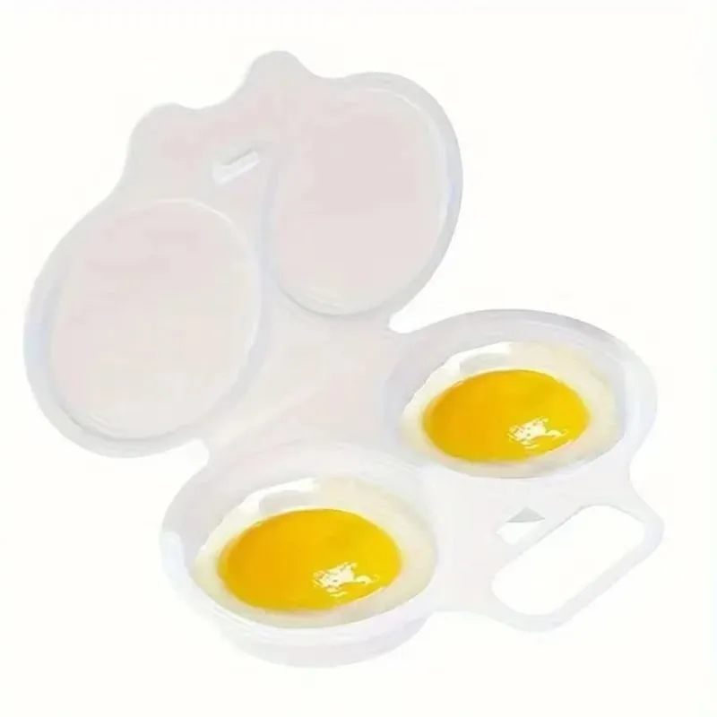 Food Grades Plastic Microwave Egg Cooker Kitchen Cooking Mold Easy To Clean Egg Steamer Portable Heat Resistant Steamed Egg Box