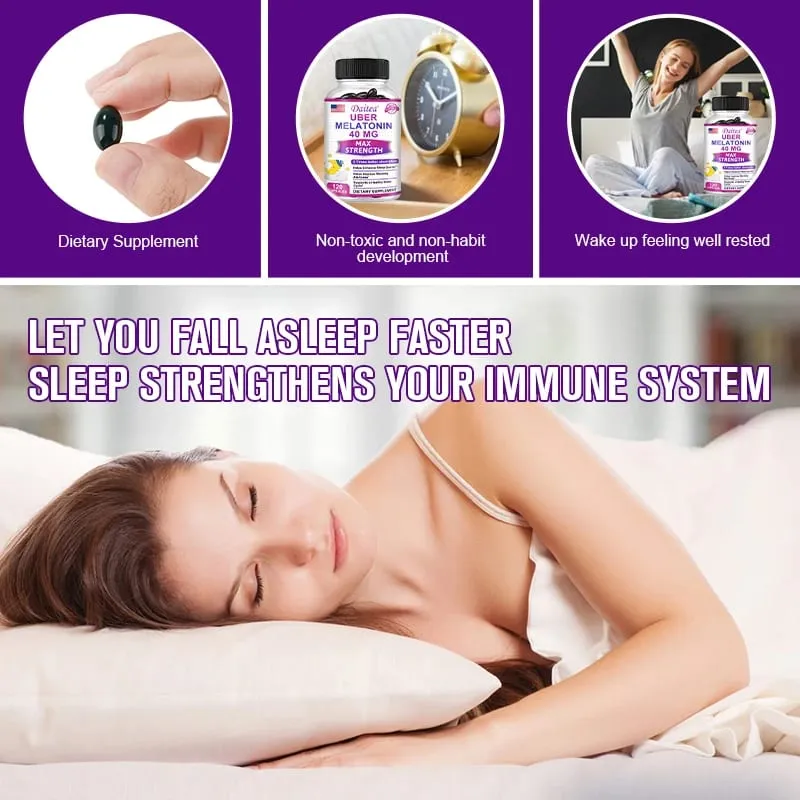 Les capsules Daitea Super Melatonin-40 mg contiennent de la vitamine C vous aident à vous endormir plus rapidement, à soulager l'insomnie et à améliorer la qualité du sommeil. — image 3