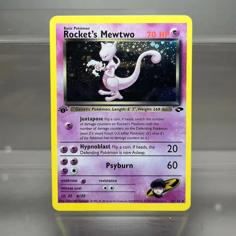 PKM Cards 1st Edition Gym Challenge 1996 Base Set Single Foil Cards Mewtwo Gengar Raichu Game Collection Cards PTCG Proxy Cards — image 1