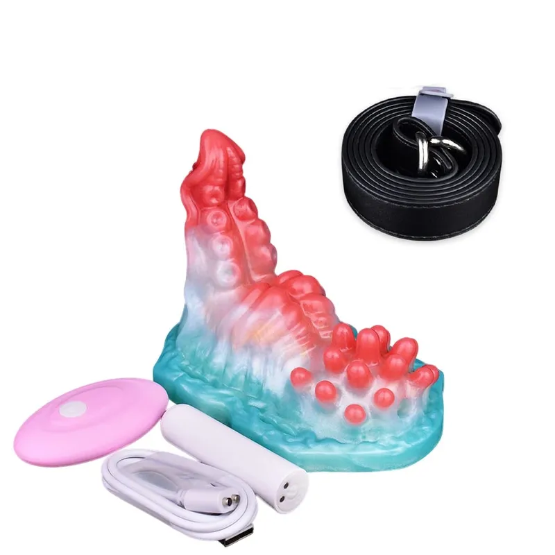 Broyeur sexuel en Silicone, contrôle sans fil, poulpe/granulés, Strapon, bosse, Friction, Vibration, Massage, Masturbation féminine — image 10