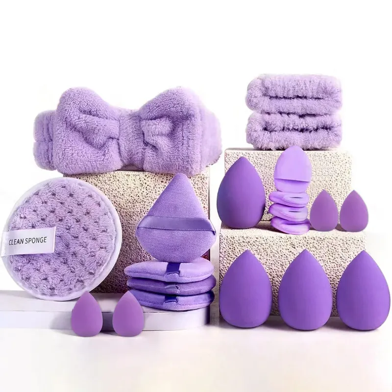 33pcs beauty set makeup kit large and small beauty sponges for flawless makeup application and removal of makeup full set — image 11